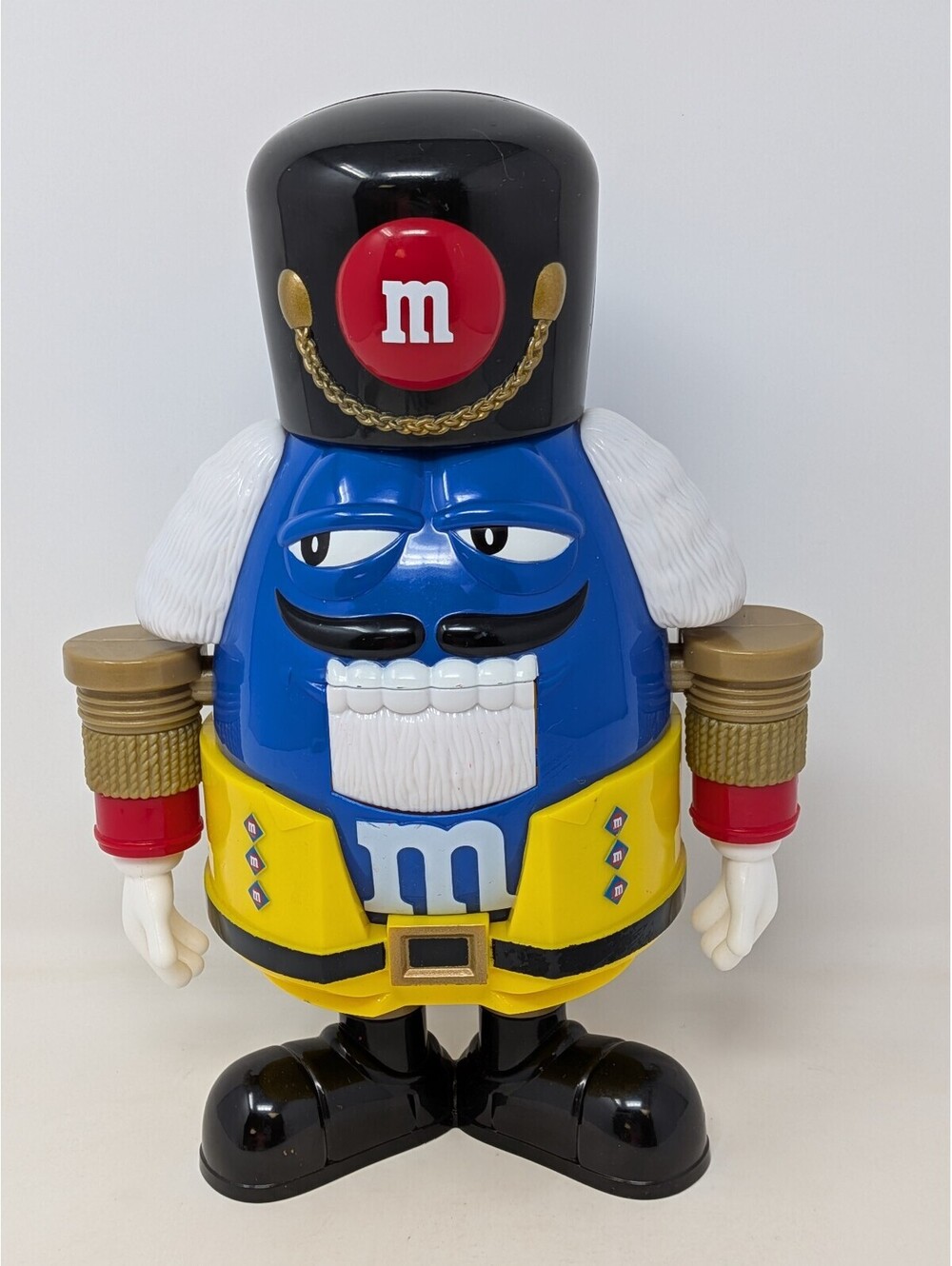 M&M'S Blue Nutcracker Sweet Candy Dispenser 10" Christmas 2000 Vintage
